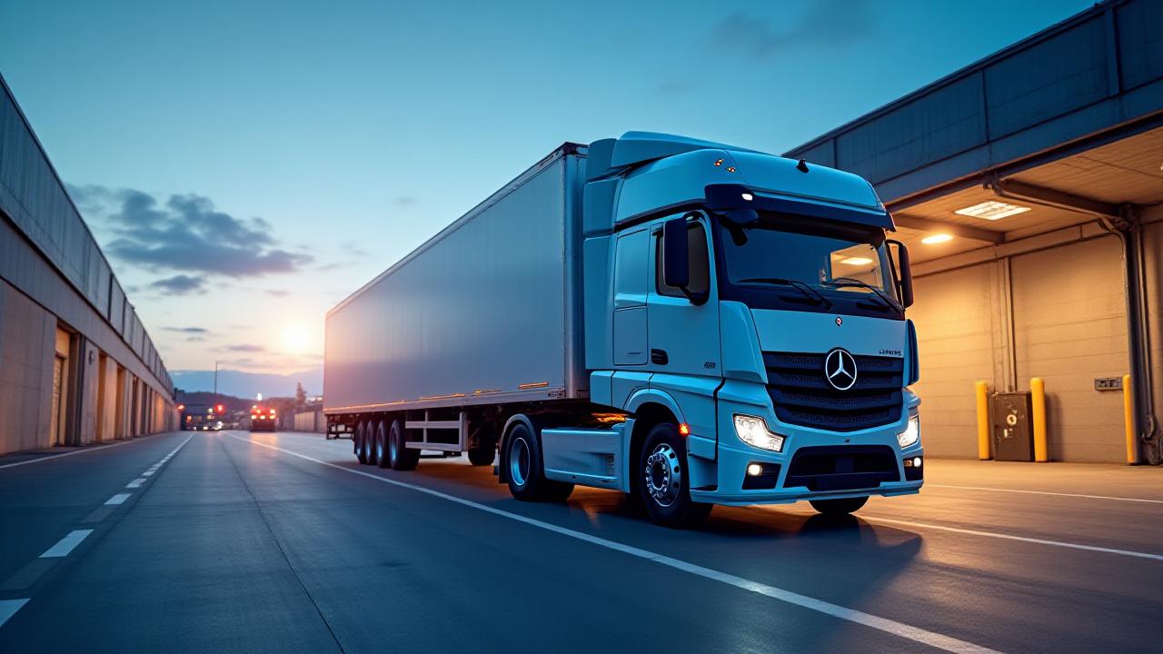 Modern logistics hub with freight ready for transport